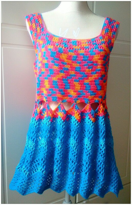 Top / Minikleid &quot;Happy Day&quot; im Mustermix - Häkelanleitung