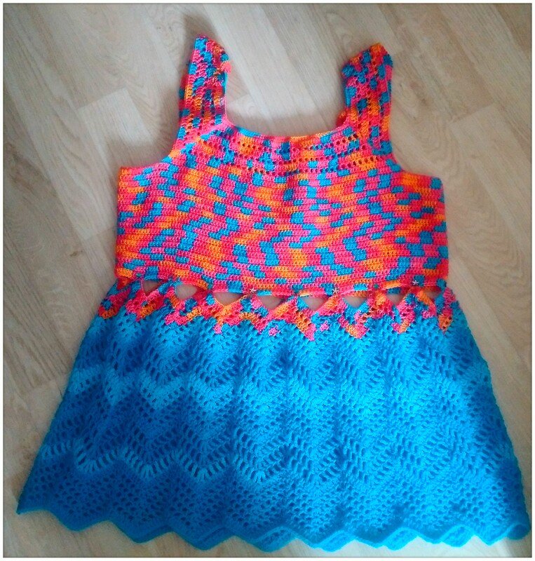 Top / Minikleid &quot;Happy Day&quot; im Mustermix - Häkelanleitung