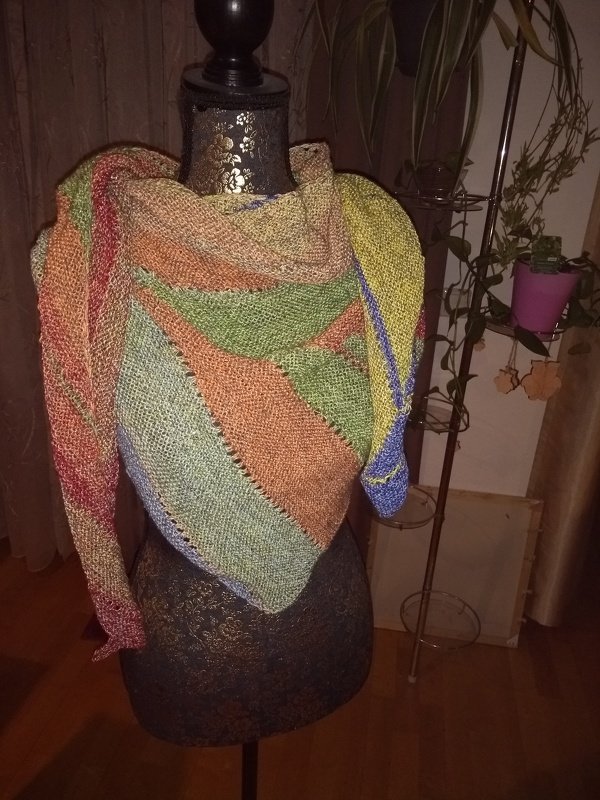 Strickanleitung Dreieckstuch Chevronmuster &quot;Harlequin&quot;