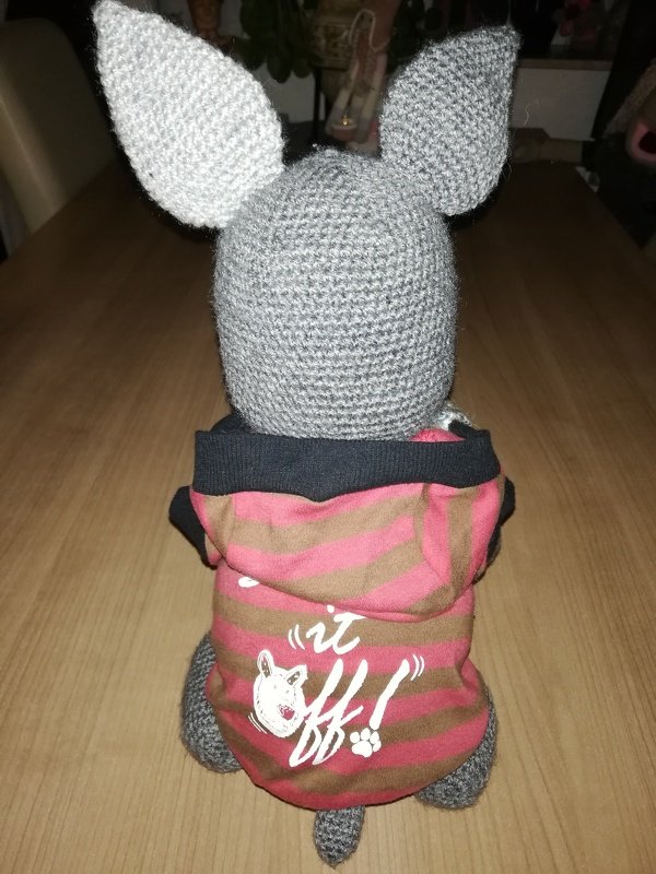 Häkelanleitung für Gabis französische Bulldogge Filou, ca. 45 cm groß