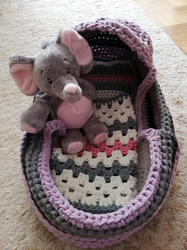 Häkelanleitung Puppentragetasche mit Babydecke &amp; Kissen