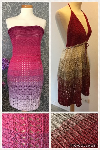 Ich habe bis jetzt zwei Varianten dieses Kleides gehäkelt. Sehr schön beschrieben mit vielen Detail-Fotos. Macht einfach Spaß