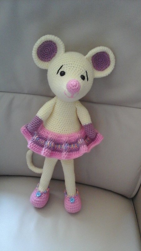 Maus Mädchen ROSALINDE Kantenhocker Türstopper oder Schlenkertier