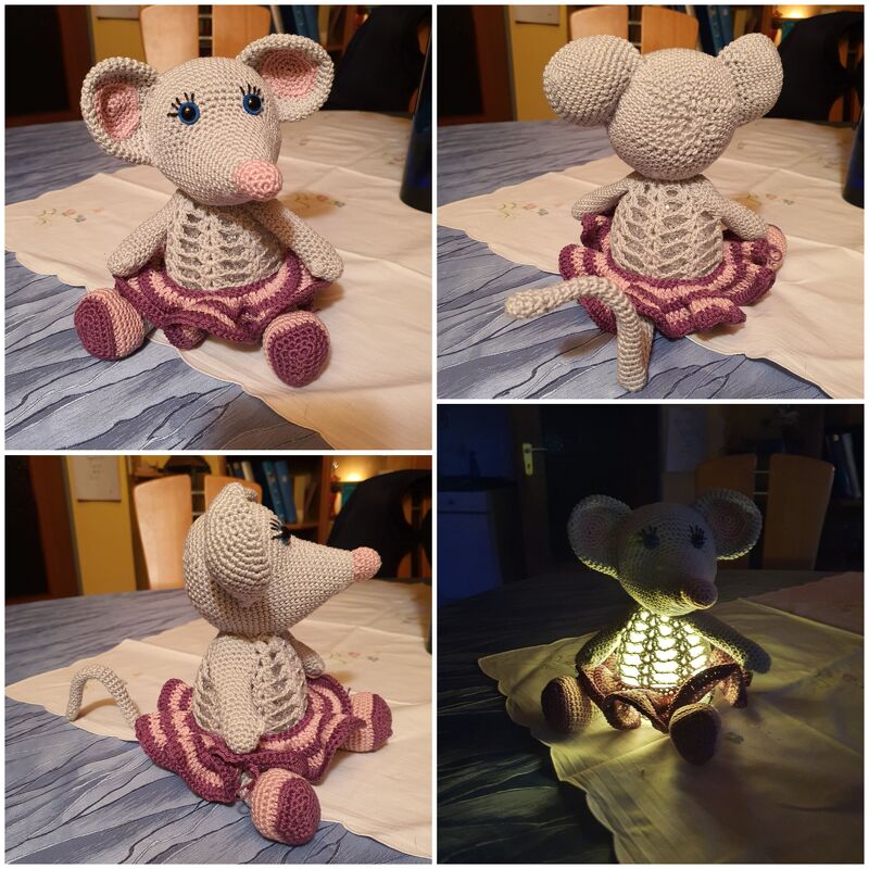 Maus Mädchen ROSALINDE Kantenhocker Türstopper oder Schlenkertier