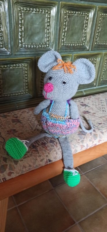 Maus Junge PRIMUS mit befüllbarem Schulranzen zum Schulanfang oder Kindergarten