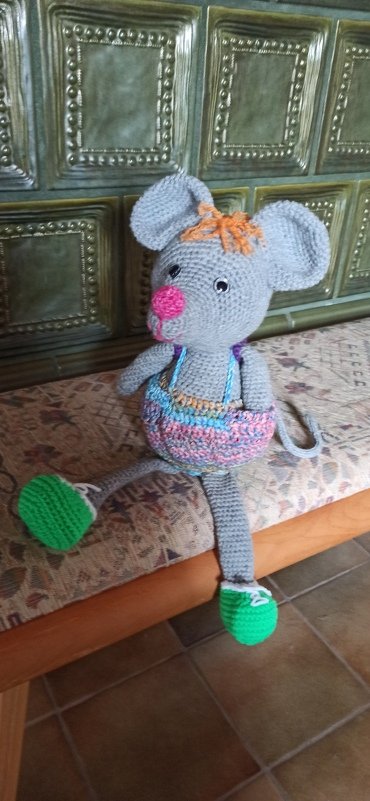 Maus Junge PRIMUS mit befüllbarem Schulranzen zum Schulanfang oder Kindergarten