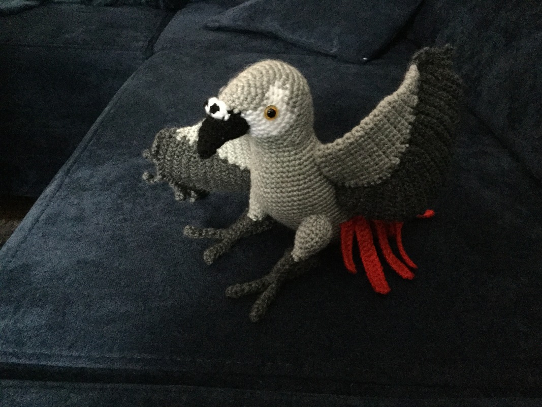 Häkelanleitung Graupapagei - PDF