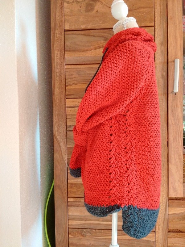 Hoodie (Pullover) &quot;Denim&quot; (Gr. XS-XXL, Raglan)