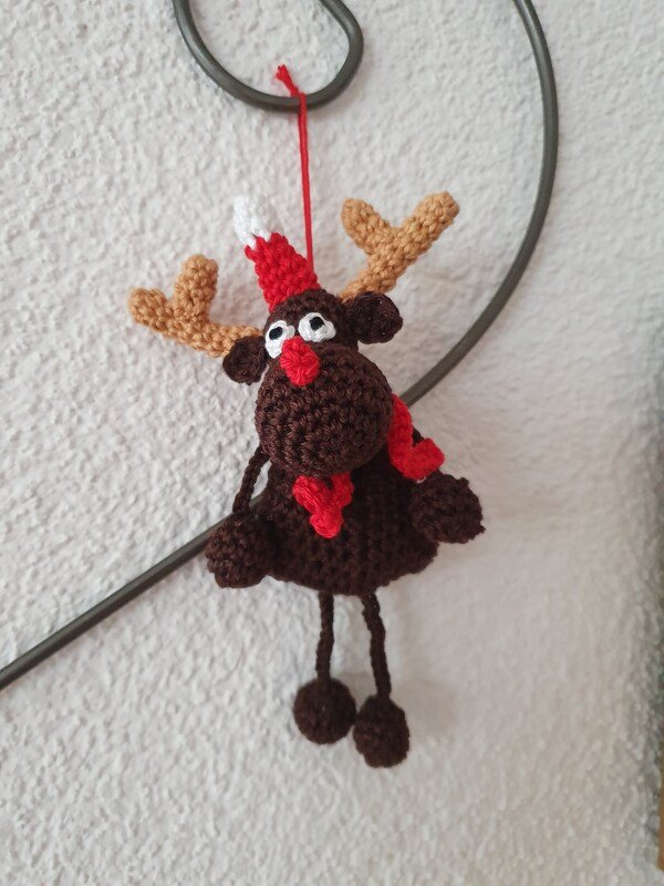 5er Set Weihnachten Anhänger Elch Nikolaus Schneemann Engel Christbaumschmuck