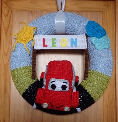 Häkelanleitung Türkranz Auto "kleiner Flitzer"