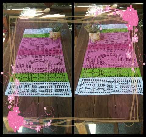 Häkeln / Tischläufer "Viel Glück"