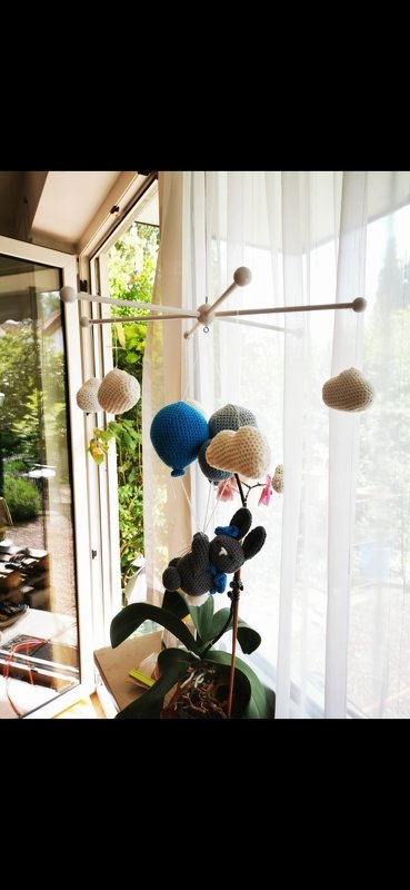 Häkelanleitung Babymobile &quot;Dream&quot; mit Hase, Ballons und Wolken