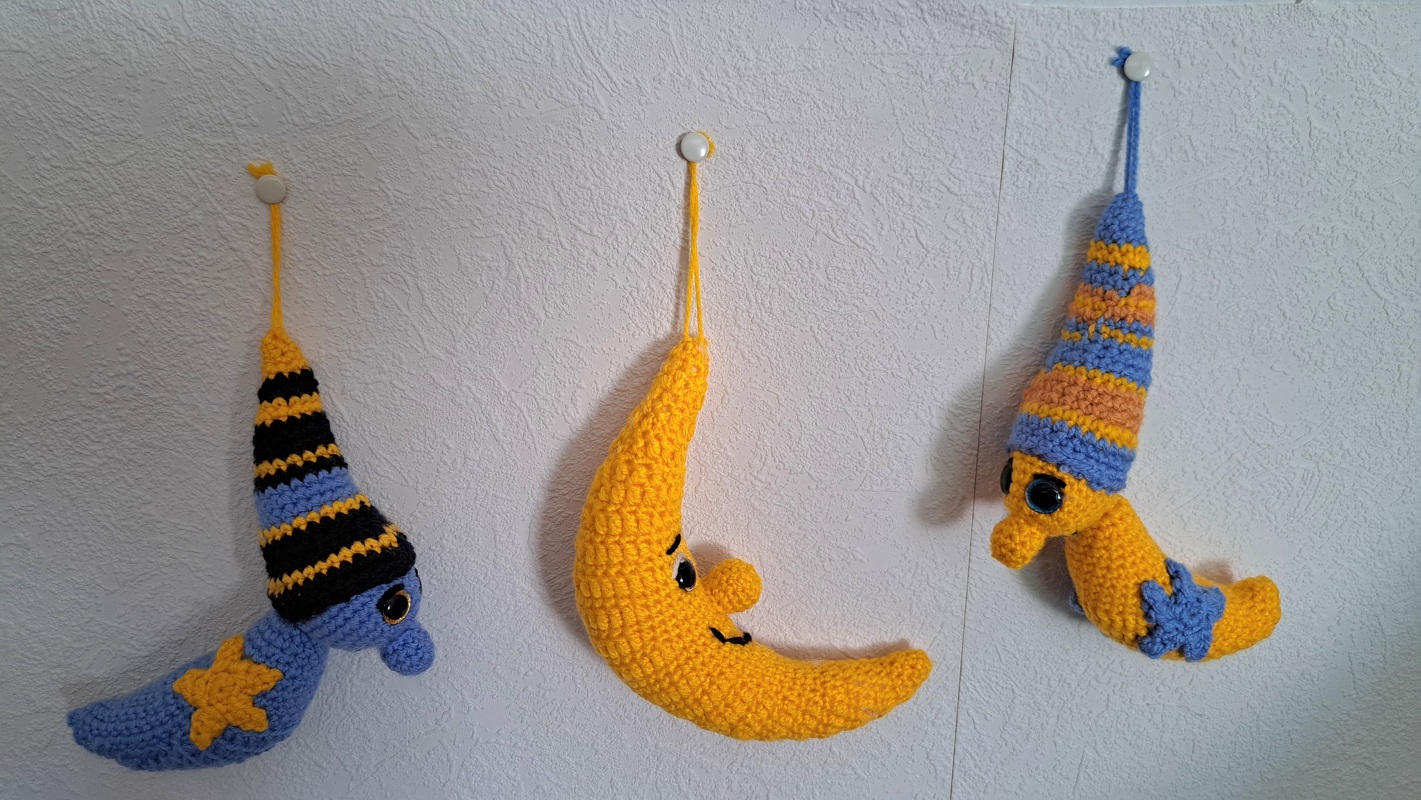 Häkelanleitung - Mond - Greiflinge - Schlafmützchen - SET RäuberNacht