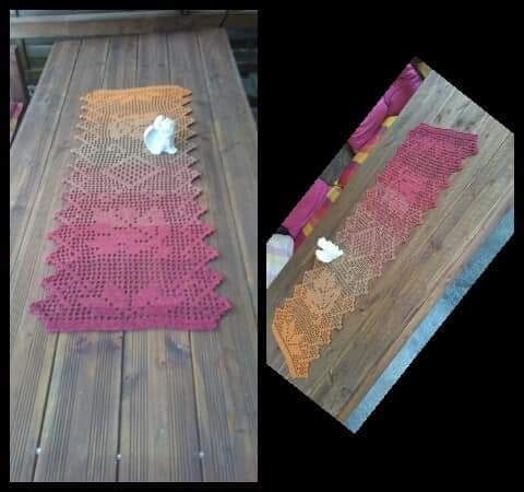 Häkeln / Tischläufer / Herbstlaub