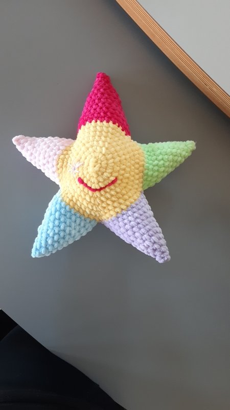 - SAM - Seestern zum Kuscheln und Liebhaben, Plüschtierstern aus Chenillegarn, schönes Geschenk, Plüschtier