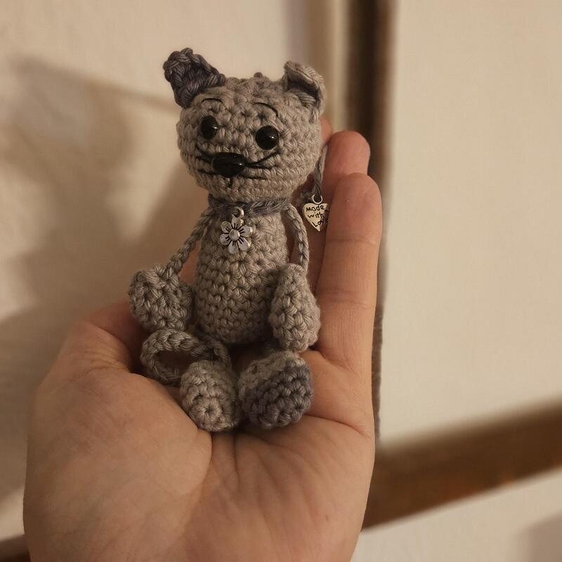 Häkelanleitung - Taschenbaumler Katze Kleo