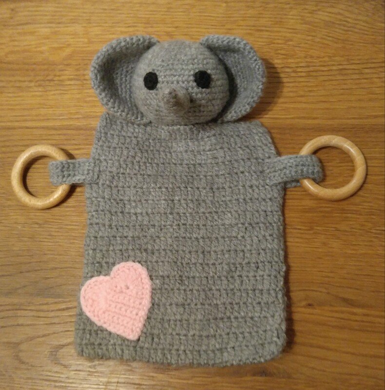 Häkelanleitung Knistertuch Elefant, Schmusetuch häkeln