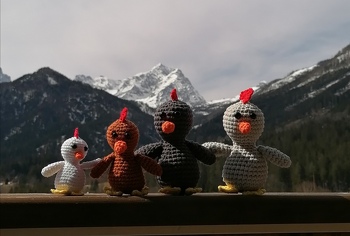 Es machte mir viel Spaß, darum habe ich verschiedene Garn/Woll-qualitäten ausprobiert. Danke für die Anleitung!!!