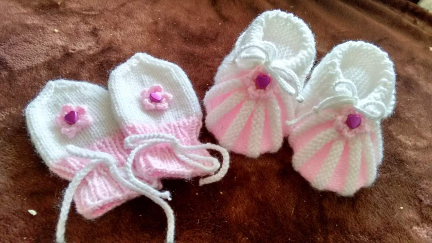 Strickanleitung Babyschuhe, Sohlenlänge ca. 10 - 11 cm, ohne Nadelspiel
