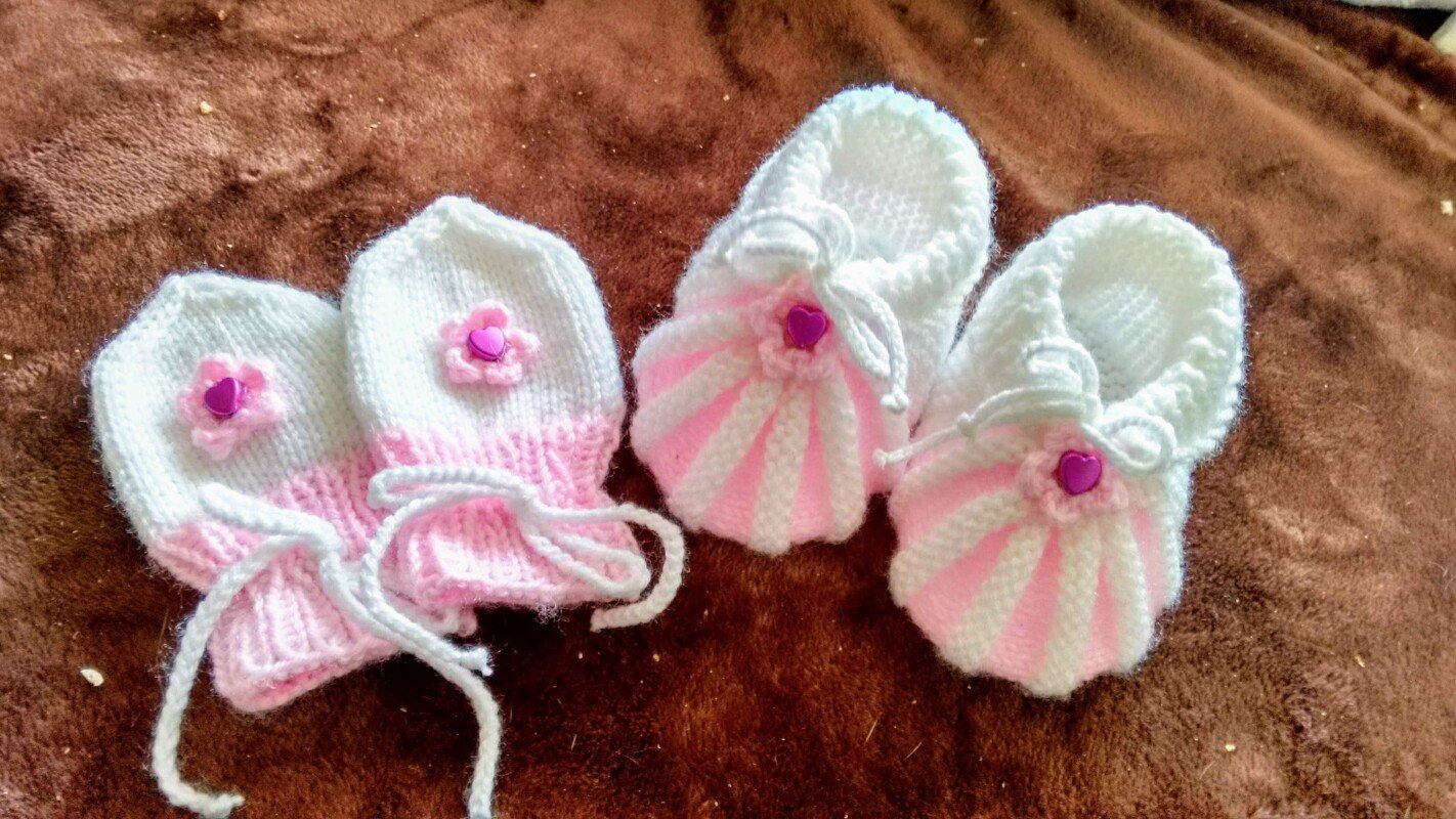 Strickanleitung Babyschuhe, Sohlenlänge ca. 10 - 11 cm, ohne Nadelspiel