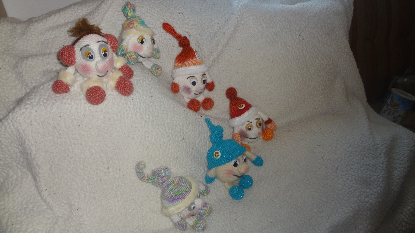 Häkelanleitung "Die Schneebällchen" niedliche Dekoidee!