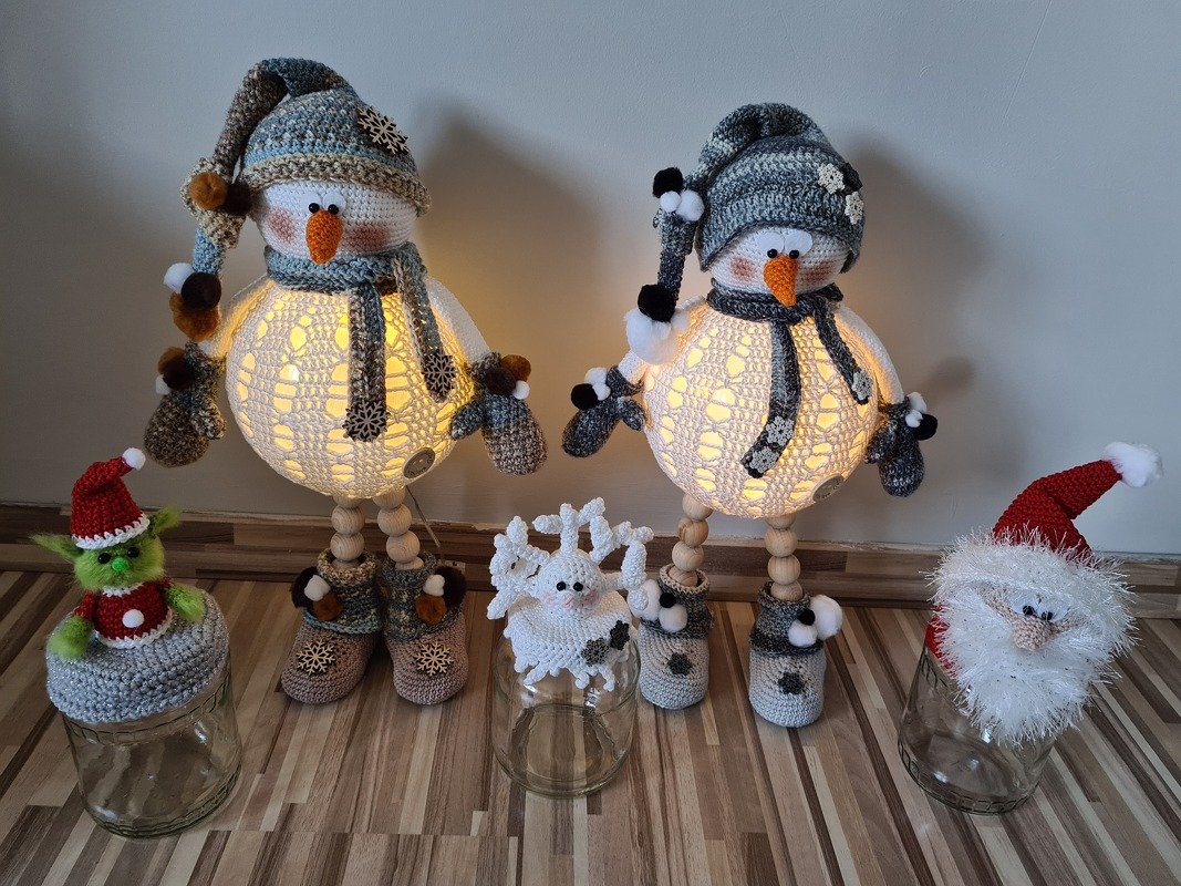 Häkelanleitung Lampe Anton Schneemann / Dekoidee