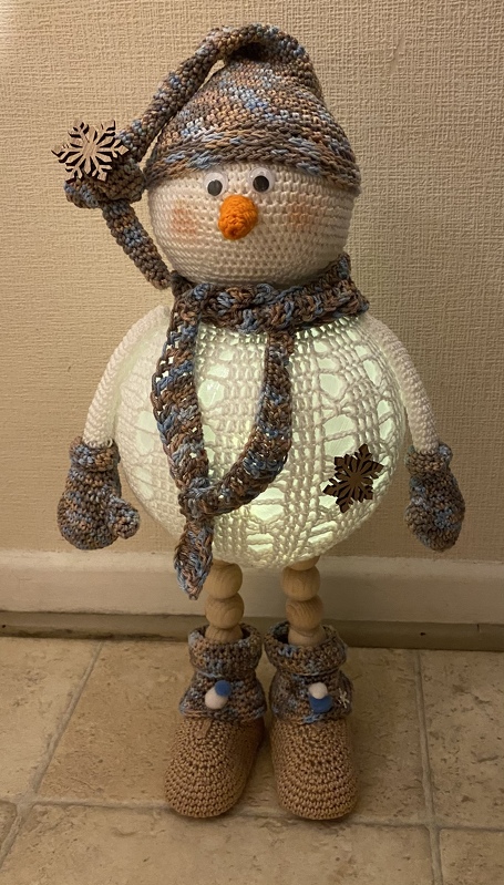 Häkelanleitung Lampe Anton Schneemann / Dekoidee