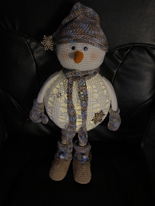 Häkelanleitung Lampe Anton Schneemann / Dekoidee