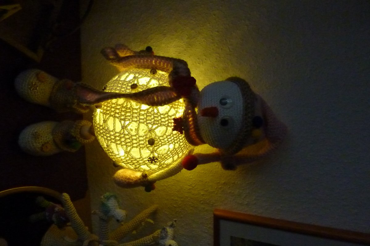 Häkelanleitung Lampe Anton Schneemann / Dekoidee