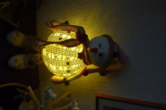 Häkelanleitung Lampe Anton Schneemann / Dekoidee