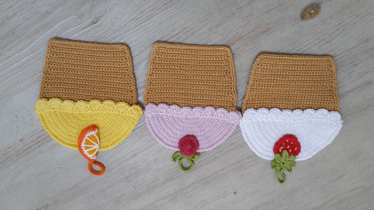 042DE Häkelanleitung Kuchen Topflappen - PDF Zabelina CP