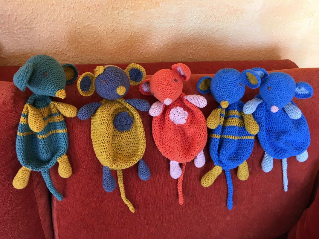 Häkelanleitung für Maus als Schnuffeltuch, Schmusetuch häkeln, Maus häkeln