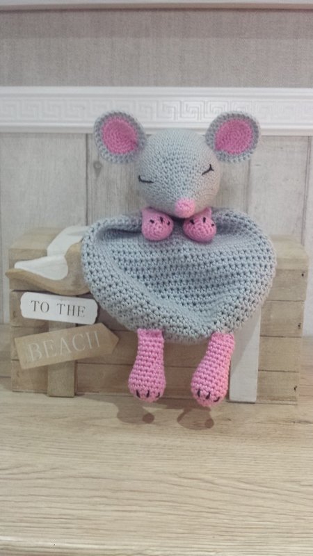 Häkelanleitung für Maus als Schnuffeltuch, Schmusetuch häkeln, Maus häkeln