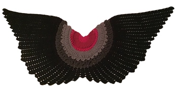 I did a variation creating wings inspired by the demon Crowley, from the book and it’s adaptation Good Omens. I have plans to create some in gold and white to represent his counterpart. :)