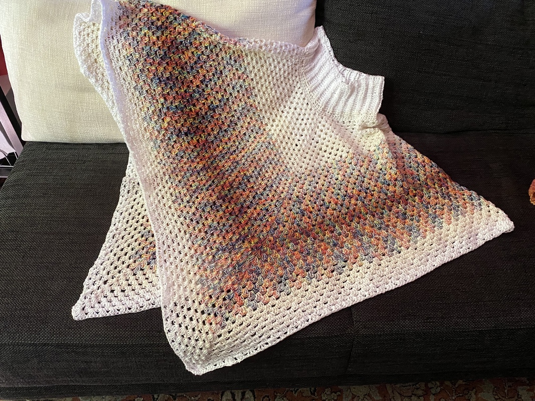 Crochet pattern poncho with cowl