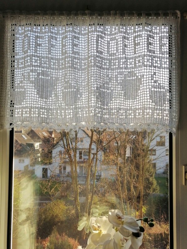 Häkeln / Gardine "Coffee" + Bonus