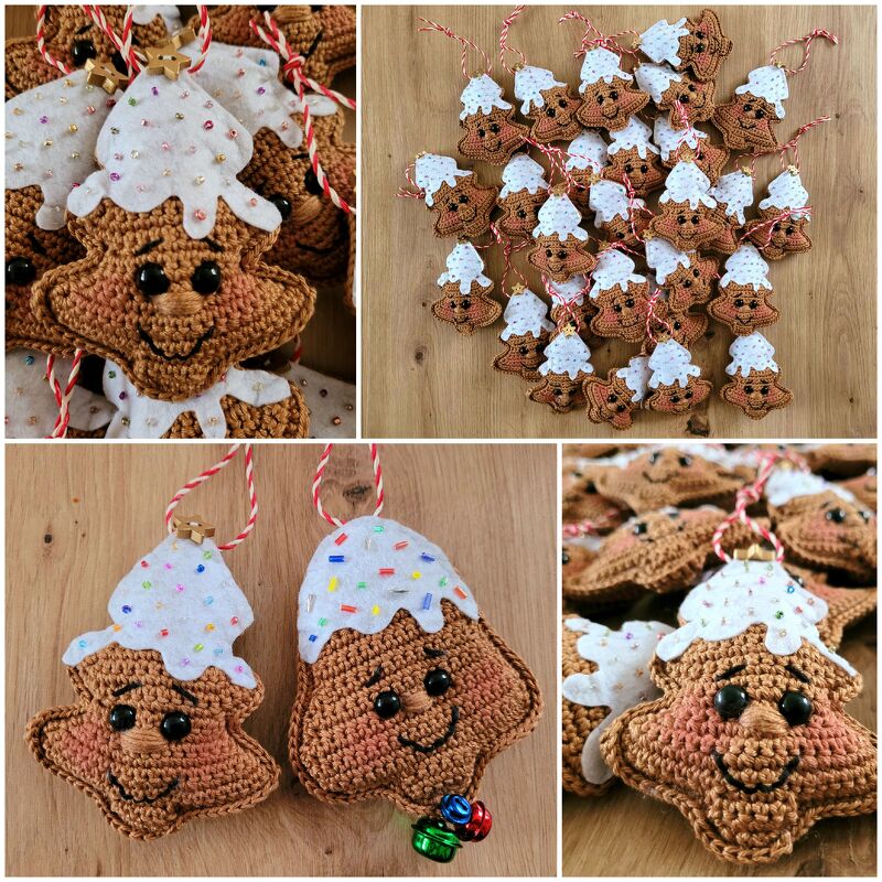 Tannenbäumchen und Glöckchen als Anhänger häkeln