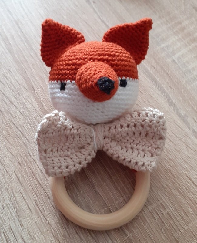 Häkelanleitung Babyrassel Fuchs "Fritz"