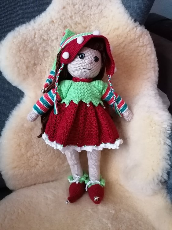 Häkelanleitung Amigurumi / Weihnachts-Elfen Outfit für die Puppe Mia / Weihnachten