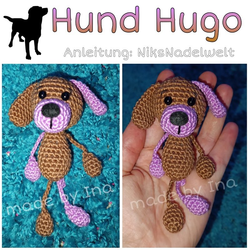 Häkelanleitung - Taschenbaumler Hund Hugo