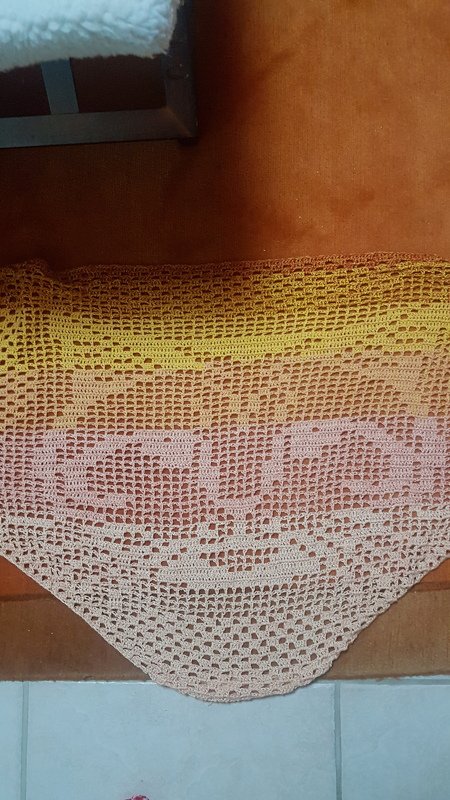 Motivtuch "Katze", Dreieckstuch, Häkelanleitung