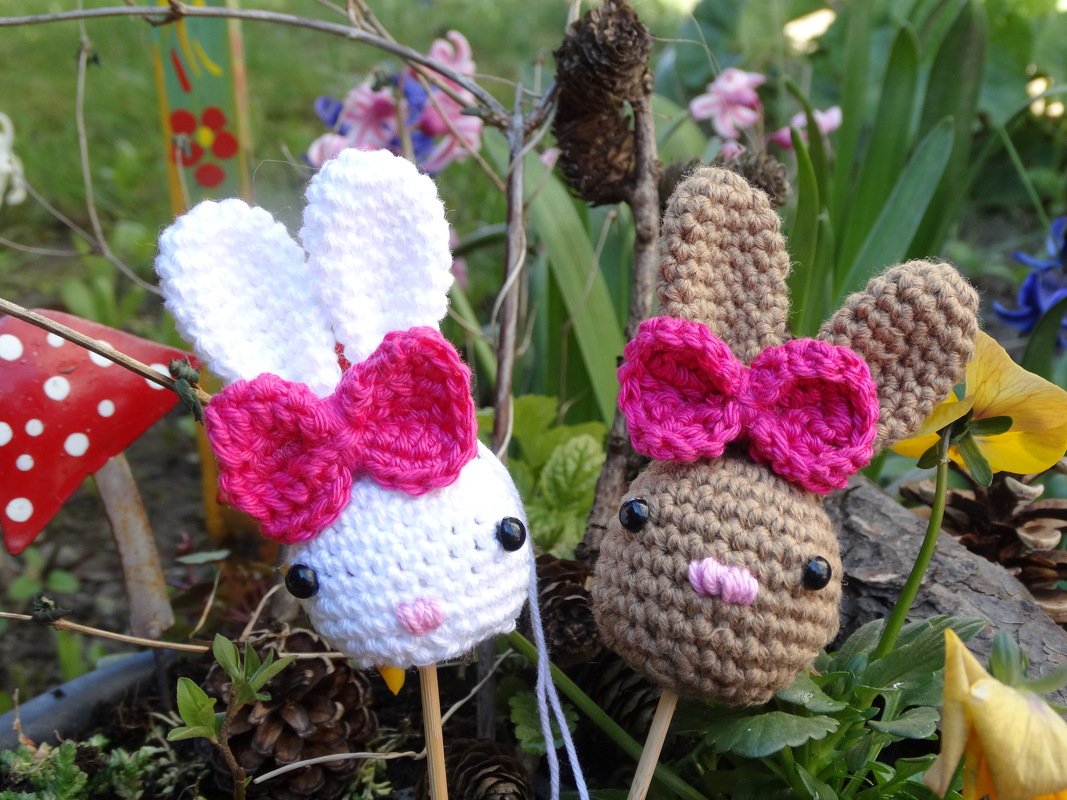 Häkelanleitung kleiner Hasenkopf für Schnullerkette / Kinderwagenkette