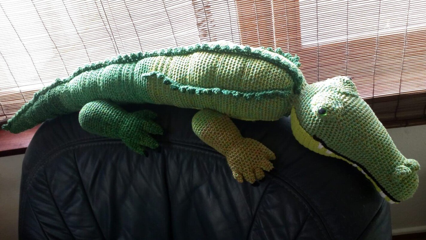 Krokodil Krischa von Schnappi, gehäkelt von Dadade