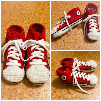 Für den ersten Schuh war Geduld nötig, aber der zweite ging dann super schnell!
Das nächste Paar ist in Arbeit!