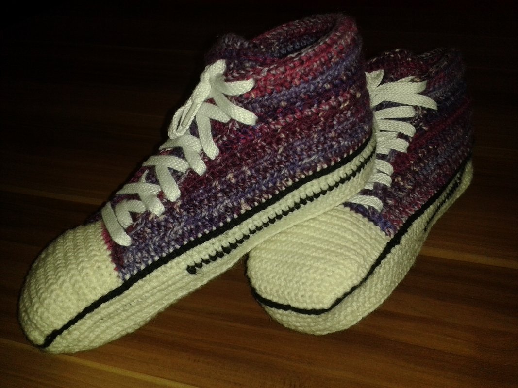 Häkelanleitung Hausschuhe, Turnschuhe Gr. 36/37, 38/39, 40/41, 42/43, 44/45