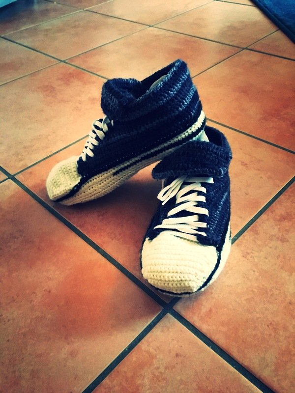 Häkelanleitung Hausschuhe, Turnschuhe Gr. 36/37, 38/39, 40/41, 42/43, 44/45