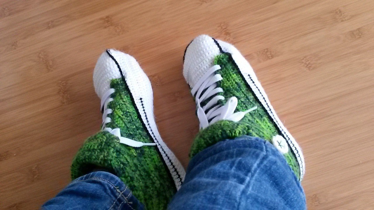 Häkelanleitung Hausschuhe, Turnschuhe Gr. 36/37, 38/39, 40/41, 42/43, 44/45