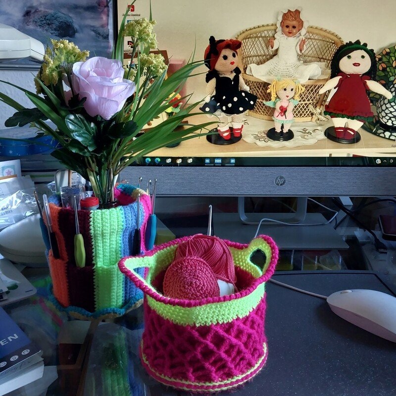 Häkelanleitung - Runder Korb mit Gittermuster - alle Größen möglich