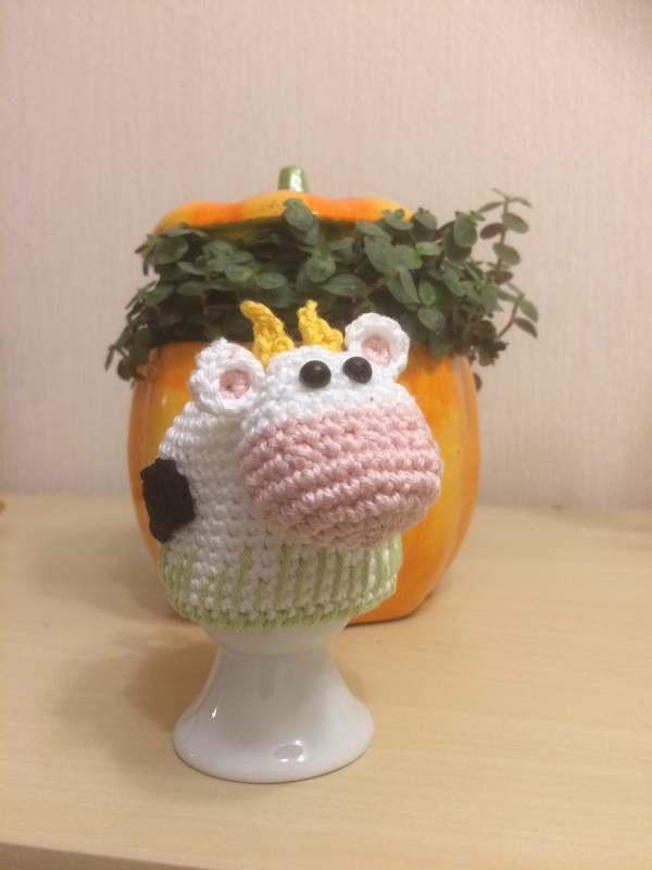 Eierwärmer Kuh - Häkelanleitung