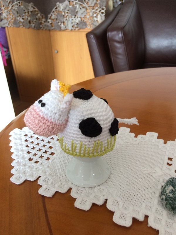 Eierwärmer Kuh - Häkelanleitung